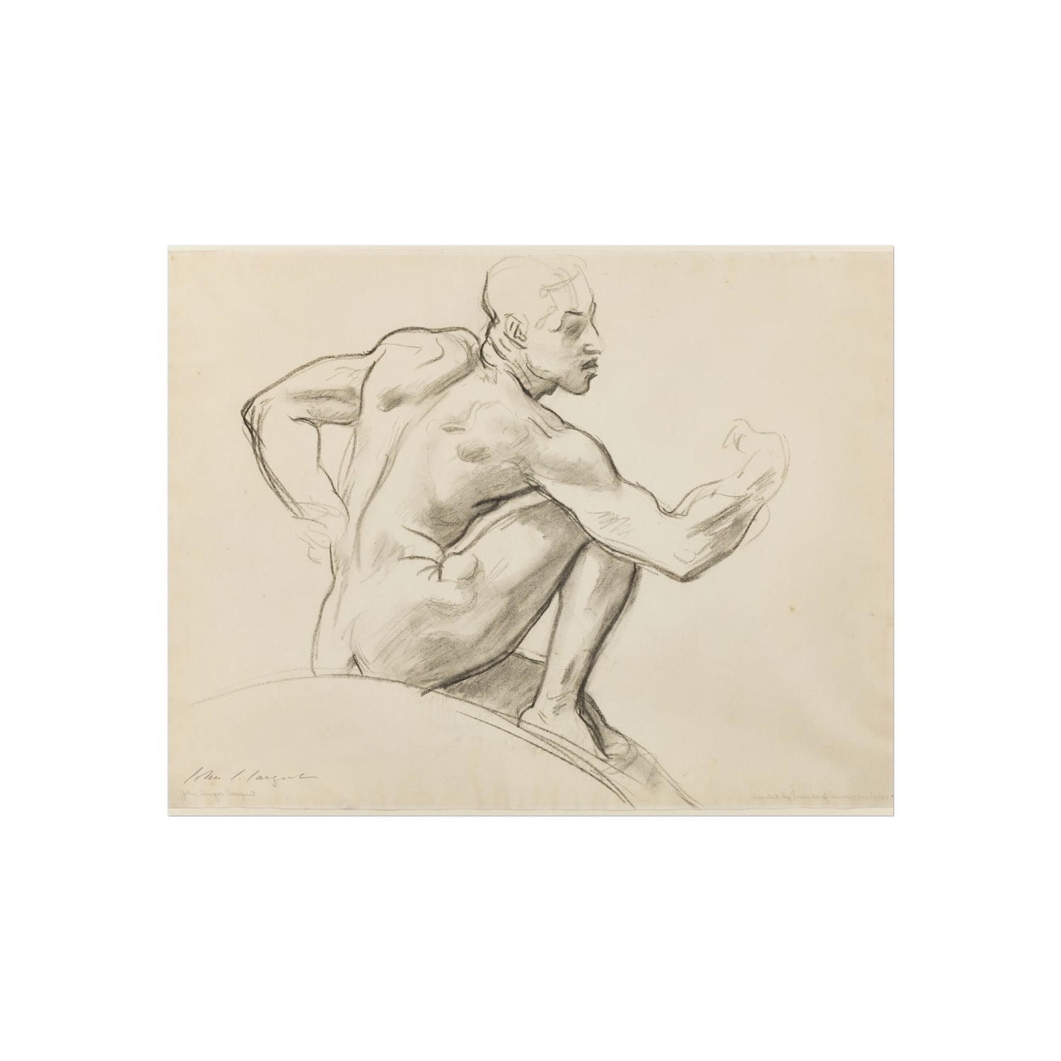 John Singer Sargent - Seated Male Nude | Fine Art Poster