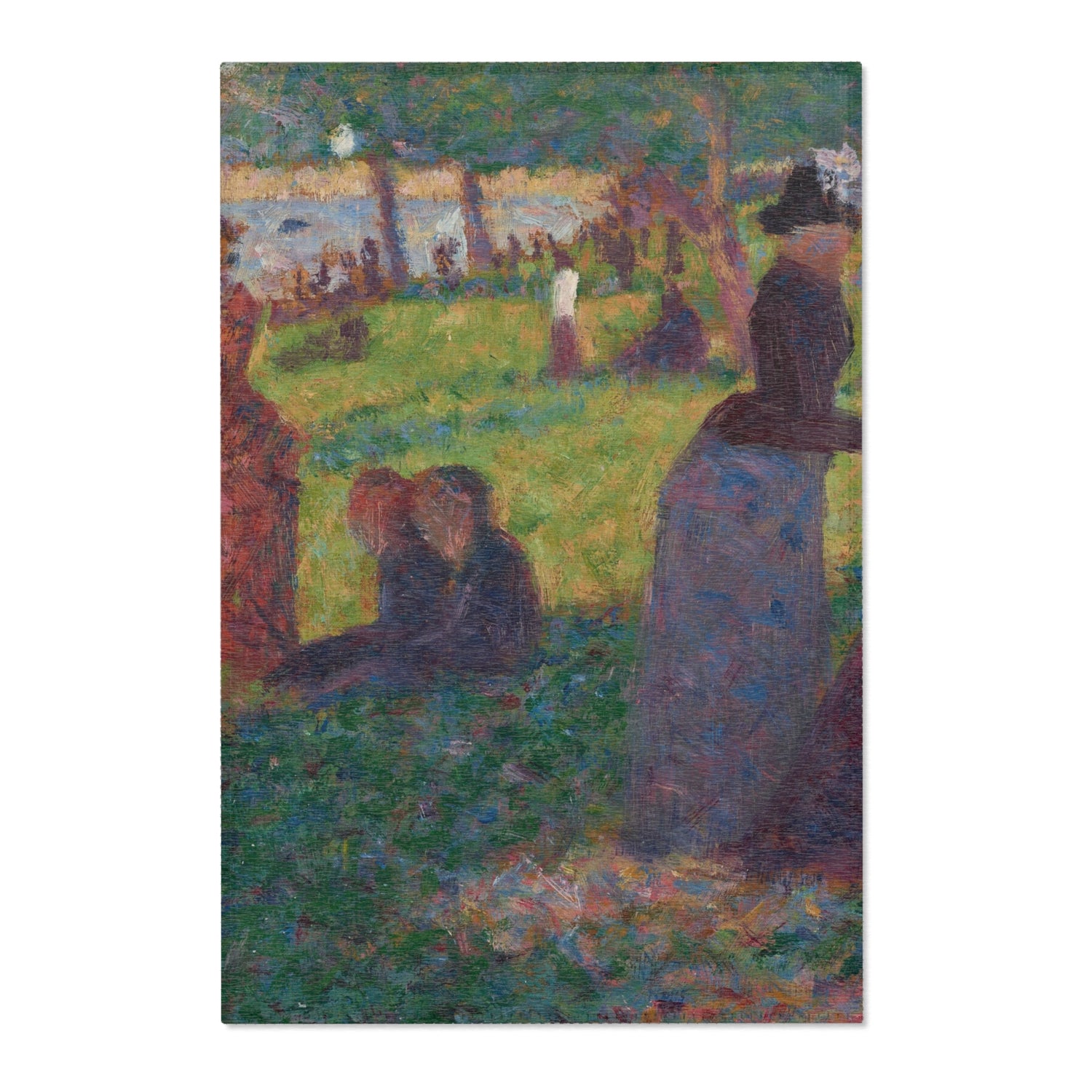 Oil Sketch for A Sunday on La Grande Jatte - Georges Seurat Area Rug