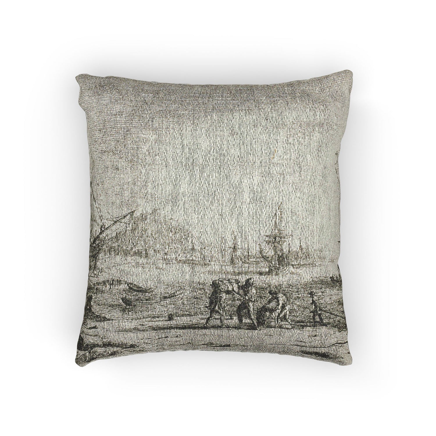 Harbor with a Large Tower - Claude Lorrain Pillow