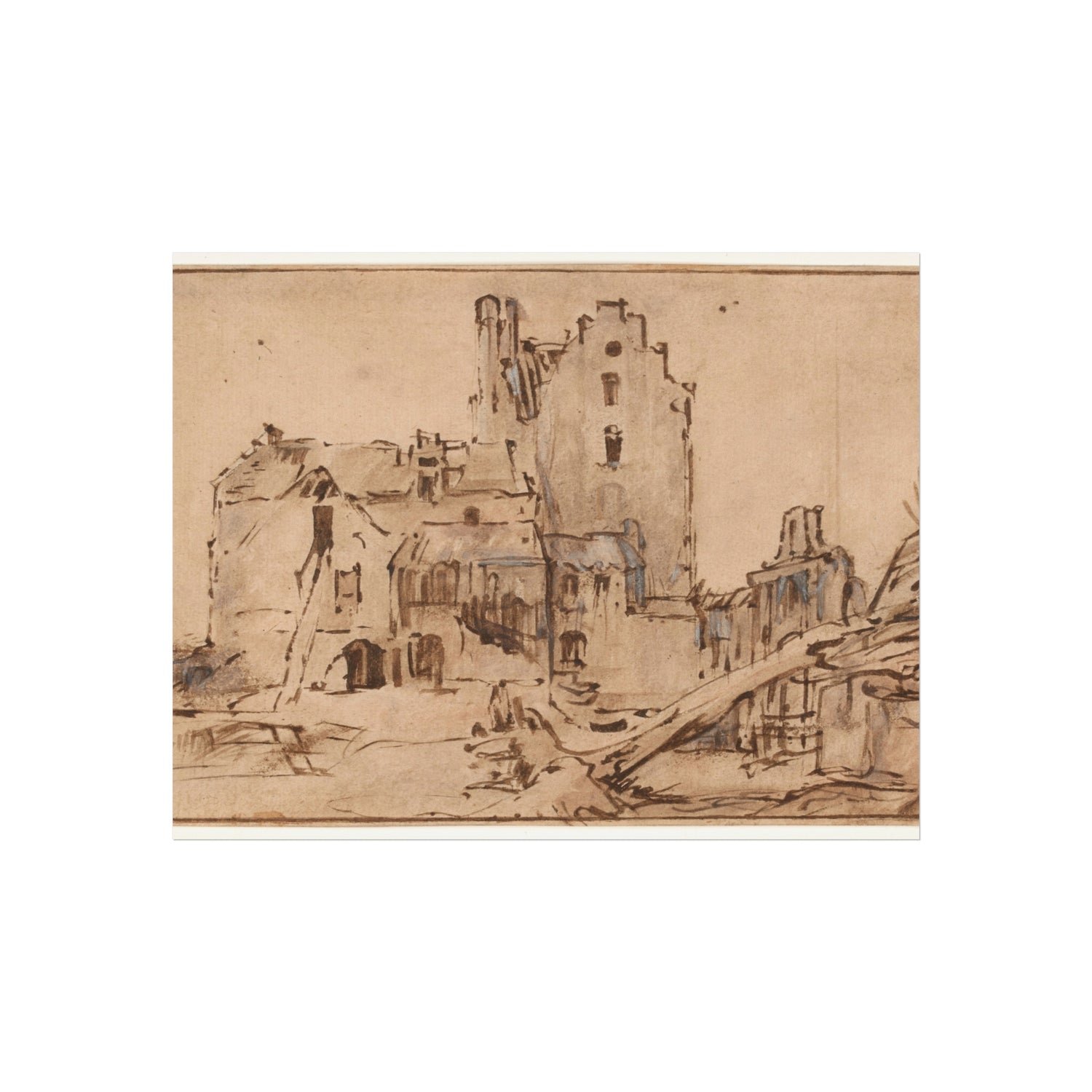 Kostverloren Castle in Decay - Rembrandt van Rijn Fine Art Poster