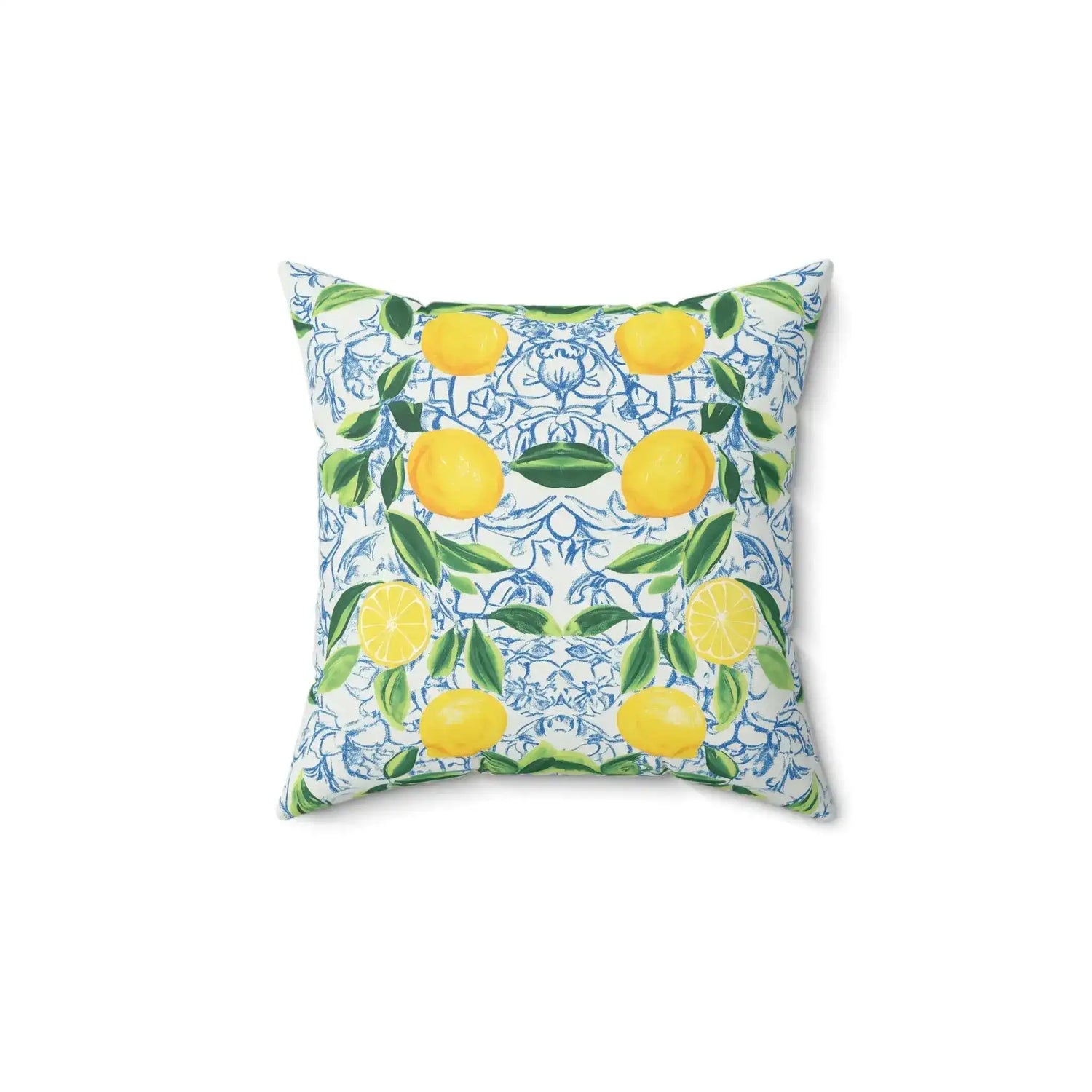 Mediterranean Lemon Grove Throw Pillow