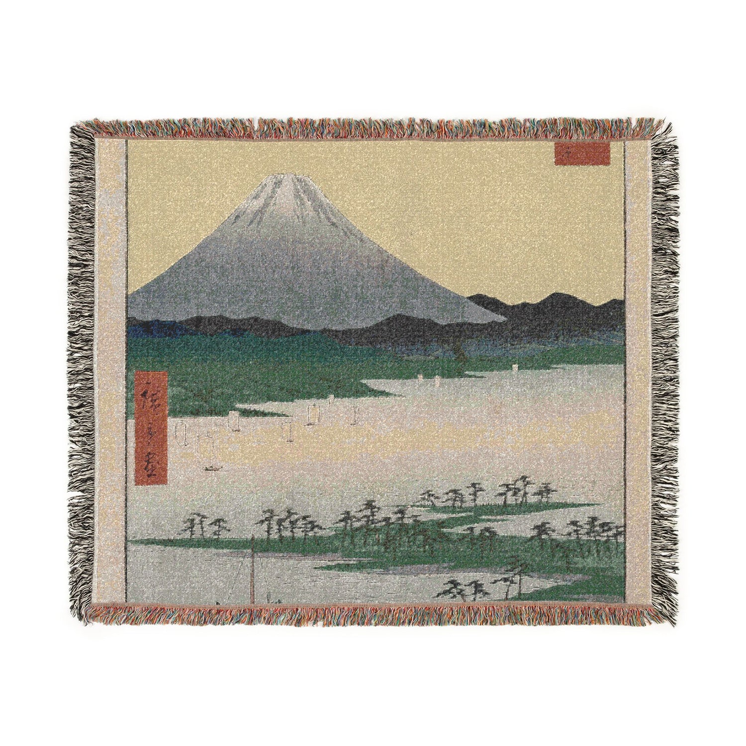 Pine Groves of Miho Suruga - Utagawa Hiroshige Tapestry Blanket
