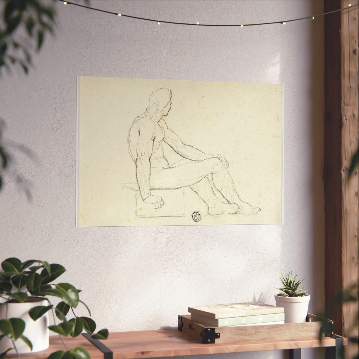 Seated Male Nude - Jacques Louis David Fine Art Poster