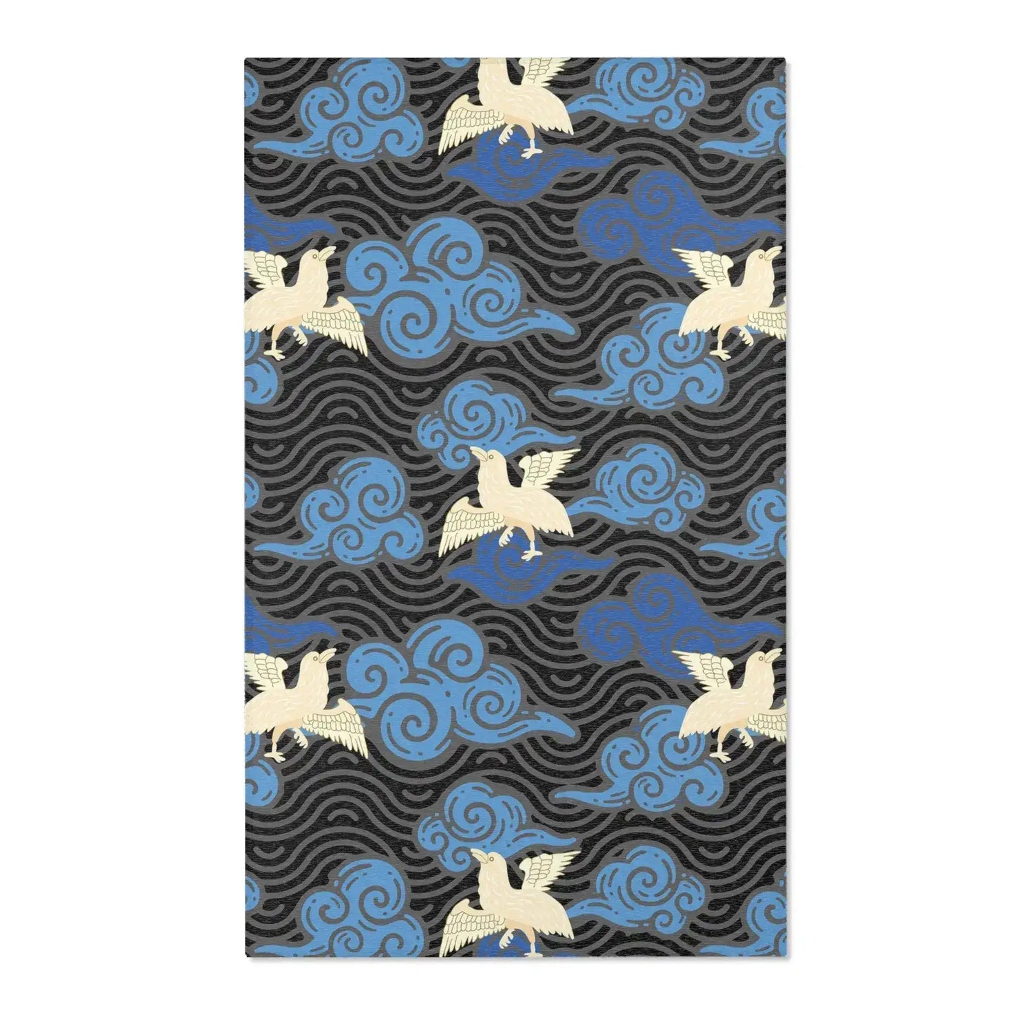 Soaring Phoenixes in Stormy Sky Accent Rug