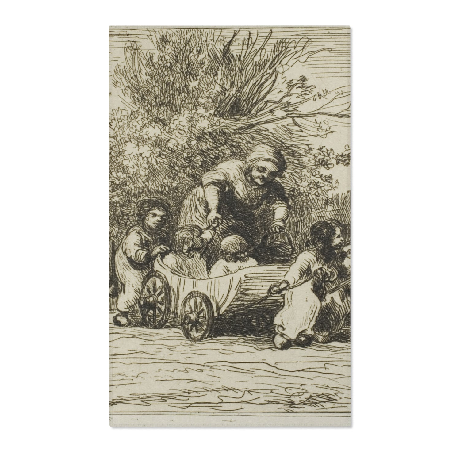 The Heritage of the Wagon - Charles François Daubigny Area Rug