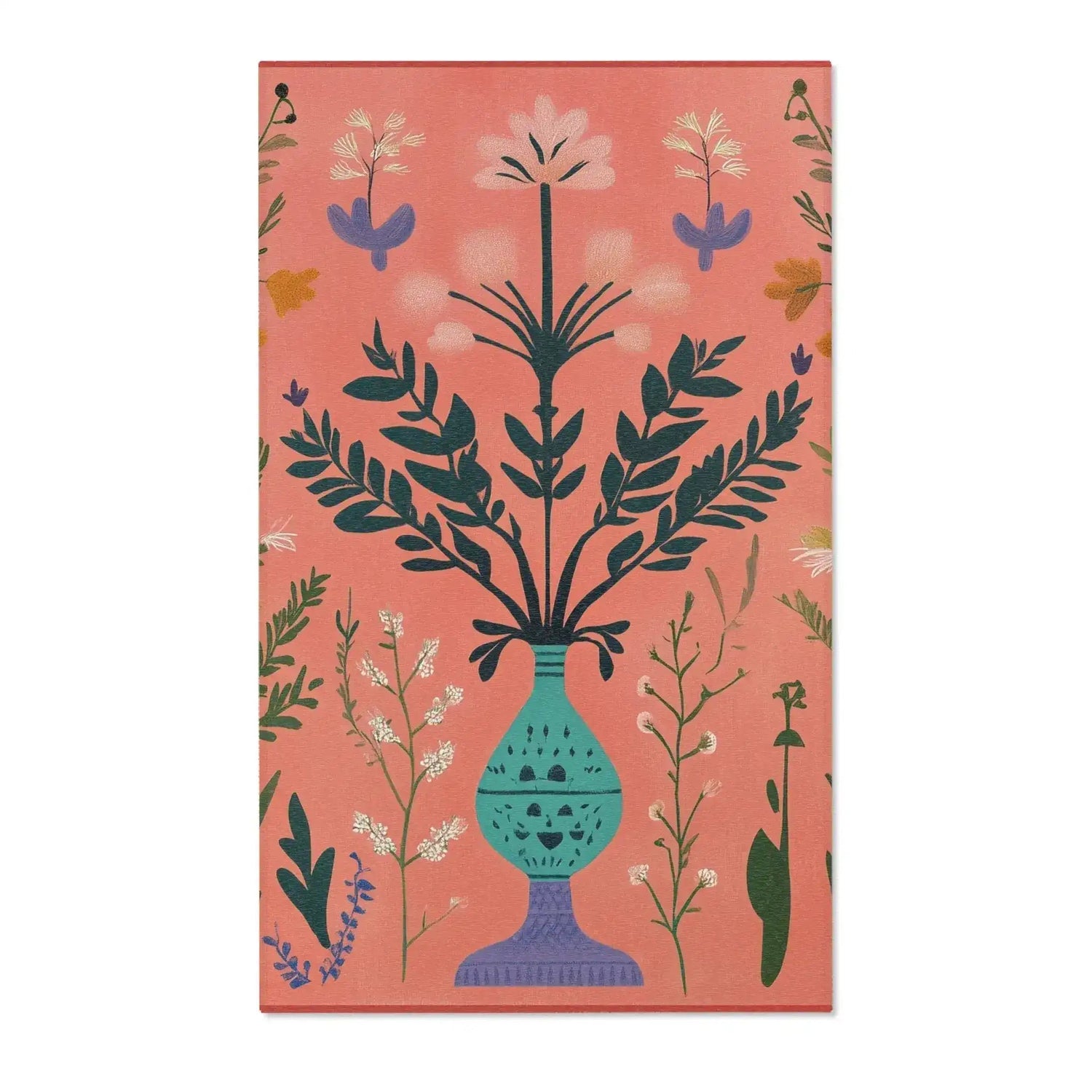 Coral Bloom Vase Accent Rug