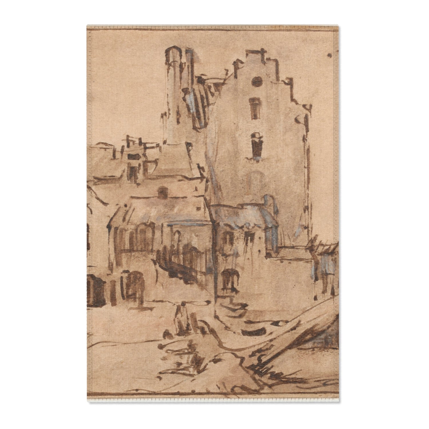 Kostverloren Castle in Decay - Rembrandt van Rijn Area Rug