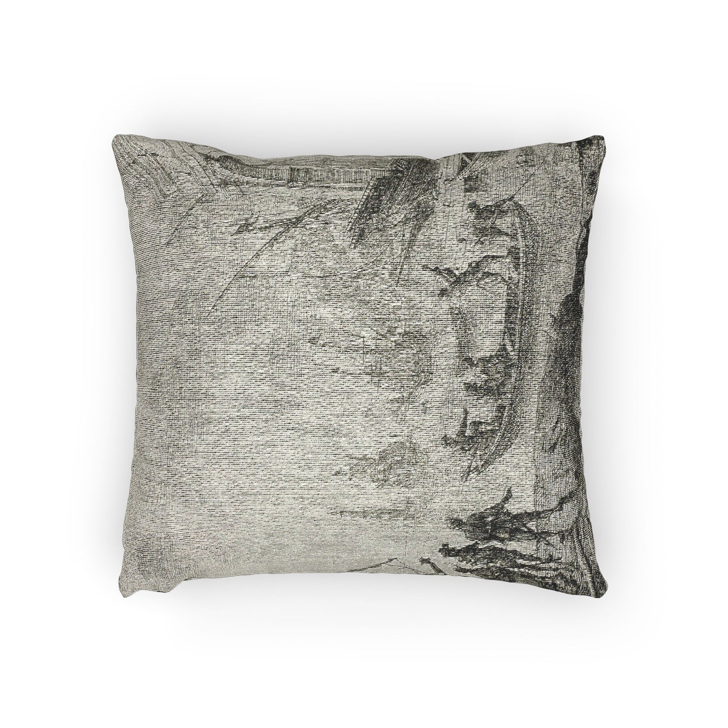 Harbor Scene with a Lighthouse - Claude Lorrain Pillow