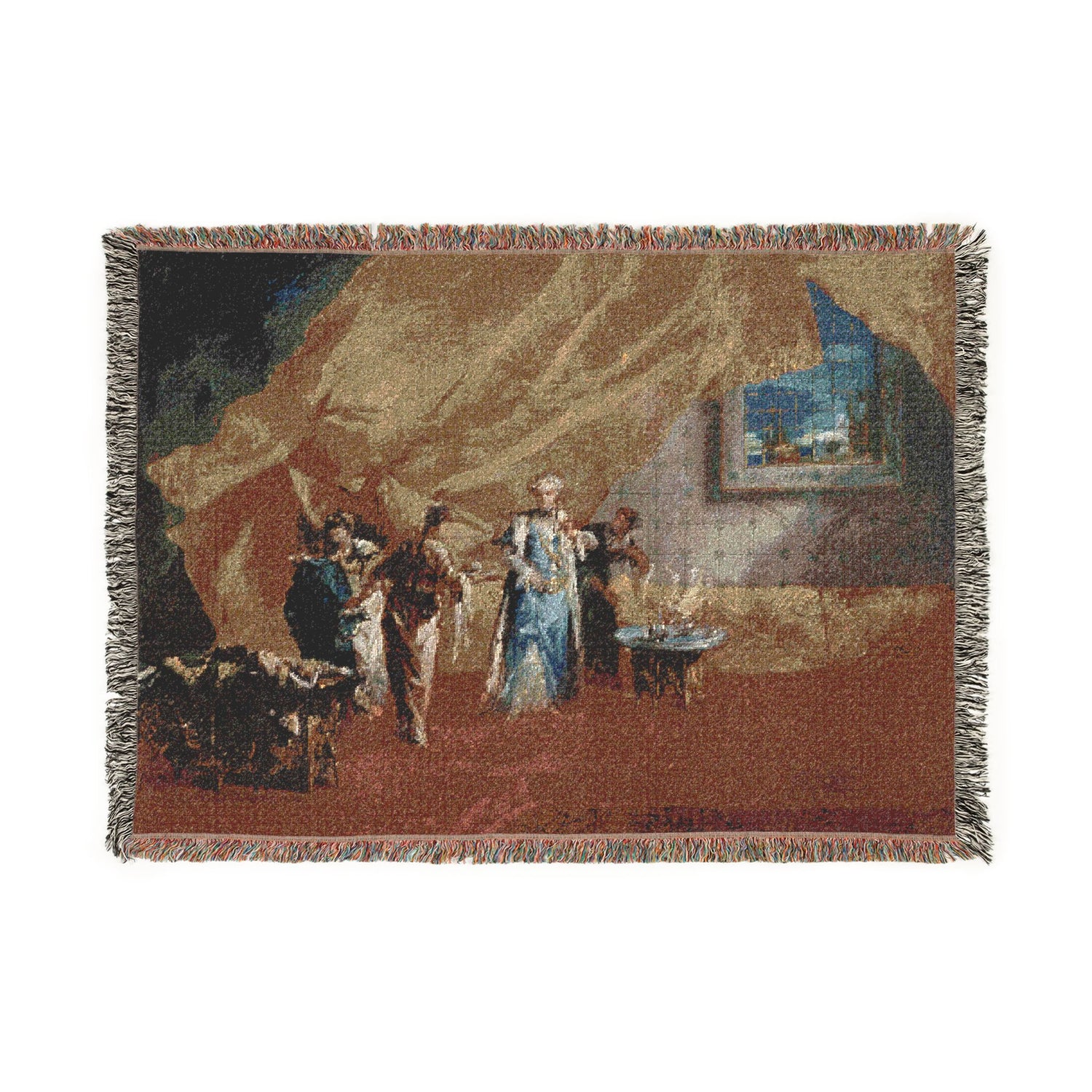 Interior a Sultana Taking Coffee in the Harem - Giovanni Antonio Guardi Tapestry Blanket