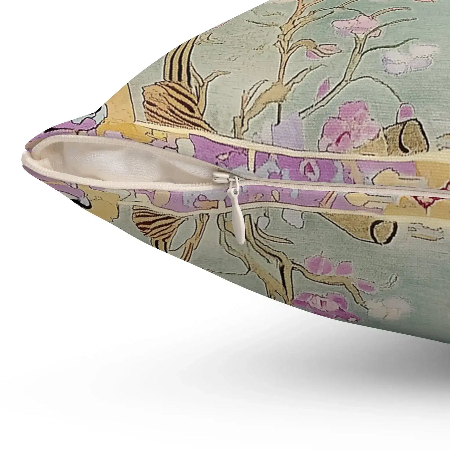 Art Deco Floral Chinoiserie Throw Pillow