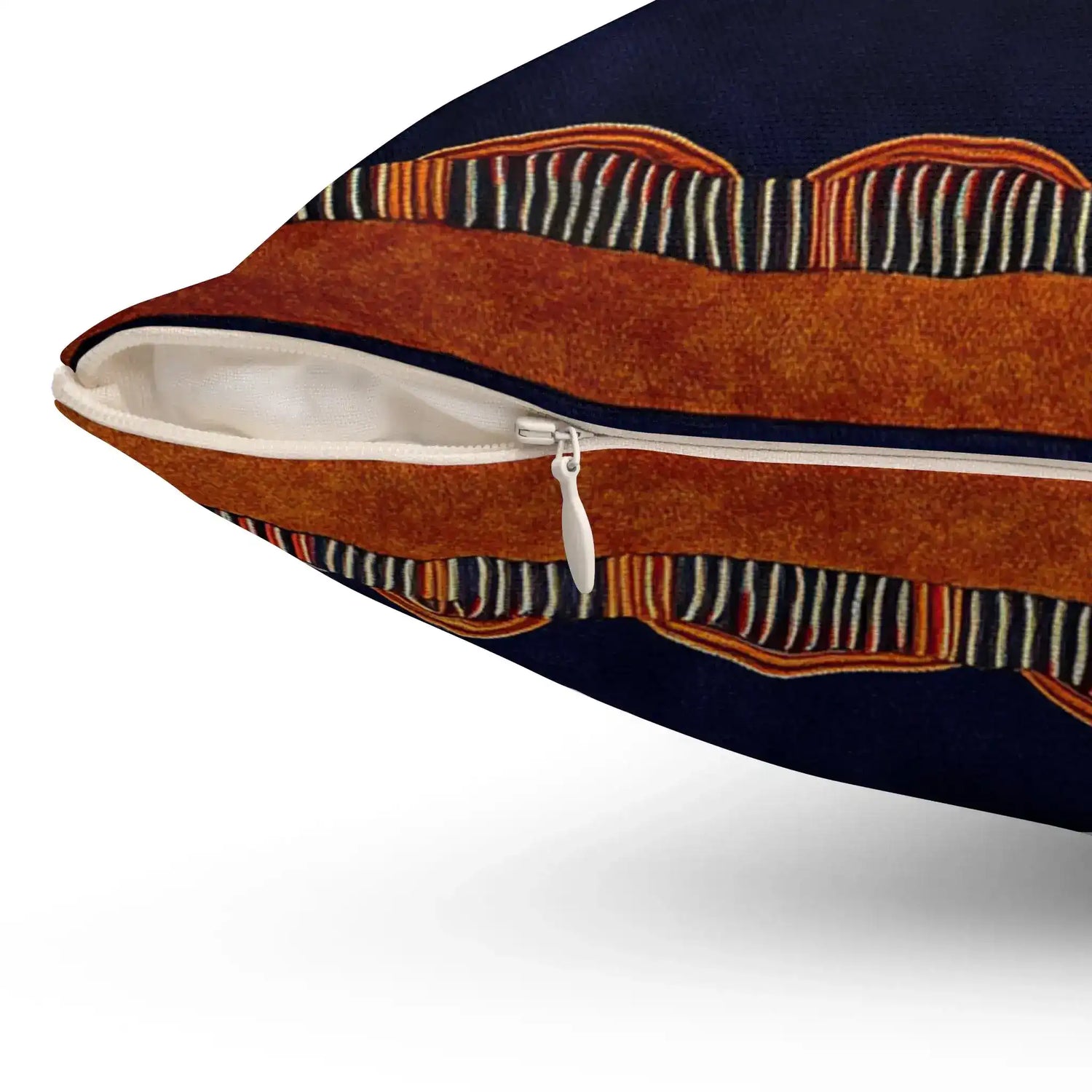 Maximalist Navy & Rust Throw Pillow