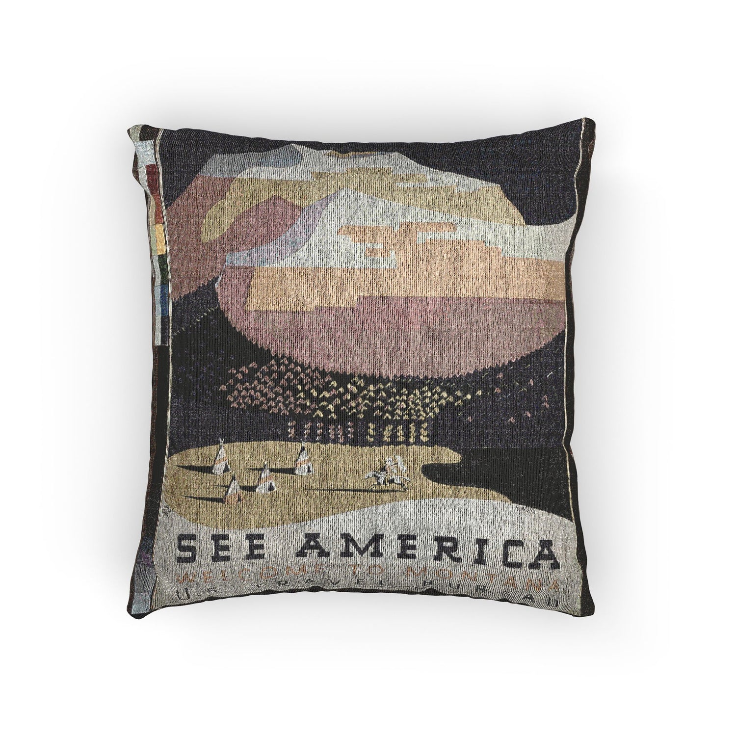 See America Welcome to Montana Halls Pillow