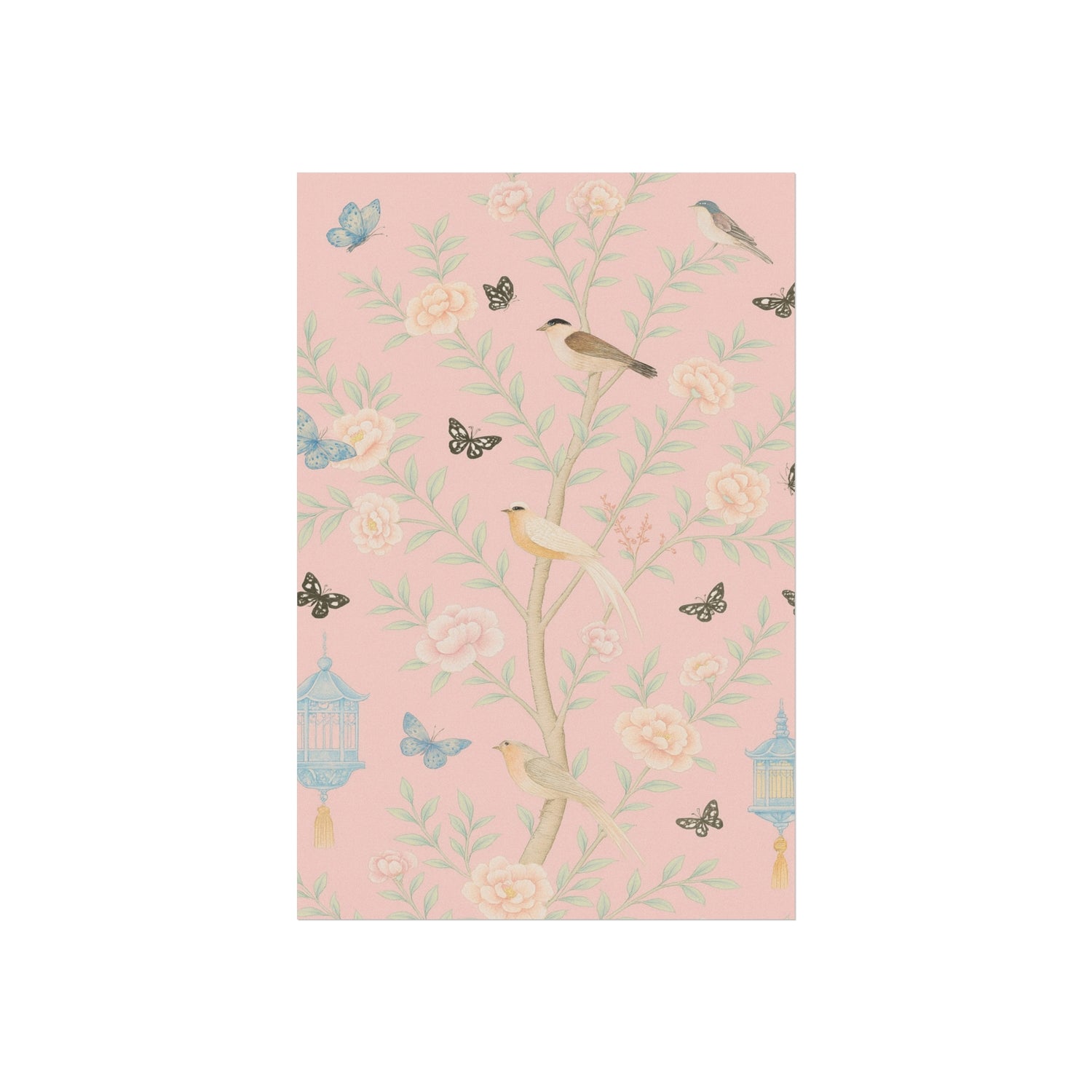 Chinoiserie Feathers and Lanterns Fine Art Poster