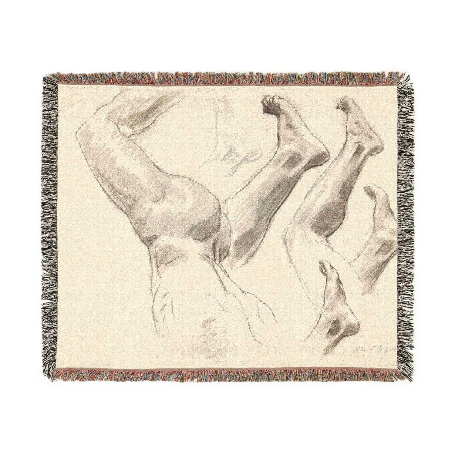 Sketches of Legs and Feet - John Singer Sargent Tapestry Blanket