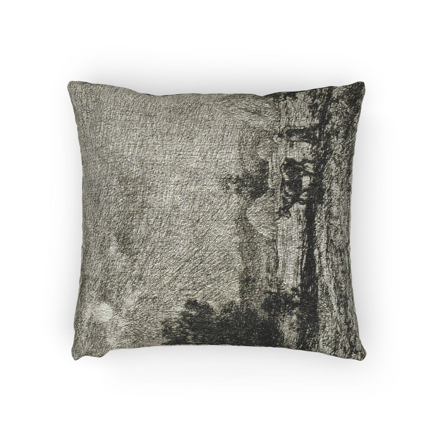 Charles François Daubigny - Moonlight at Valmondois | Woven Pillow