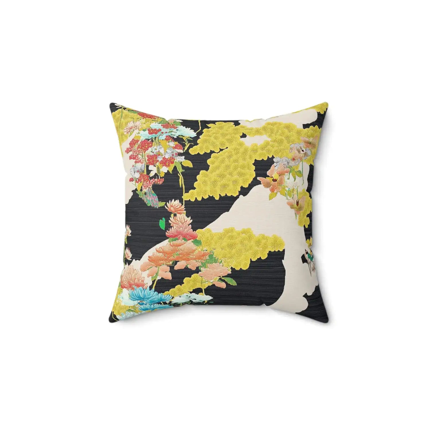 Chrysanthemum River Garden Throw Pillow