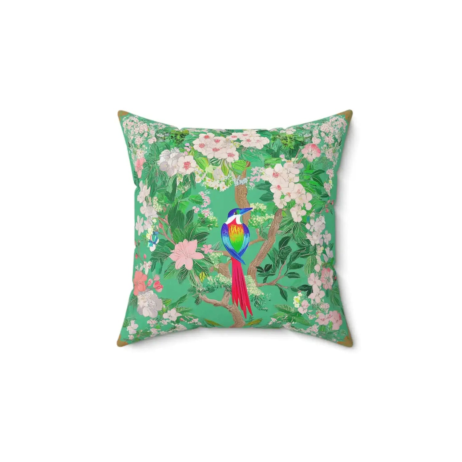 Rainbow Tanager in Bloom Throw Pillow