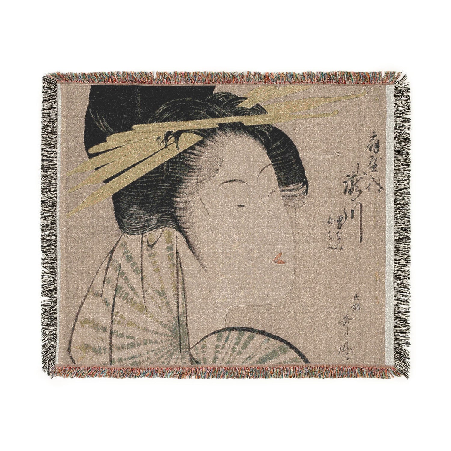 Courtesan Takigawa Seven Komachi - Kitagawa Utamaro Tapestry Blanket