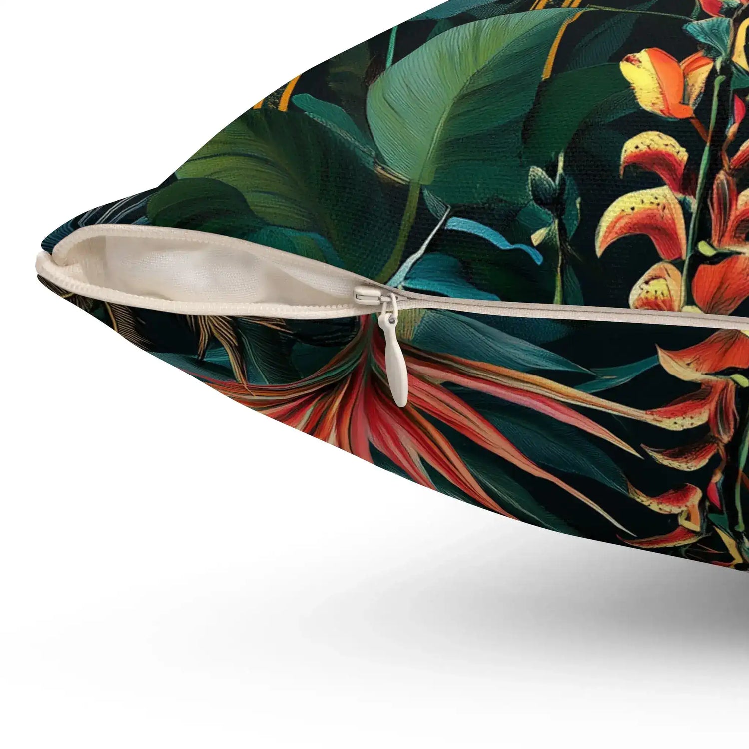 Tropical Flower Garden Throw Pillow