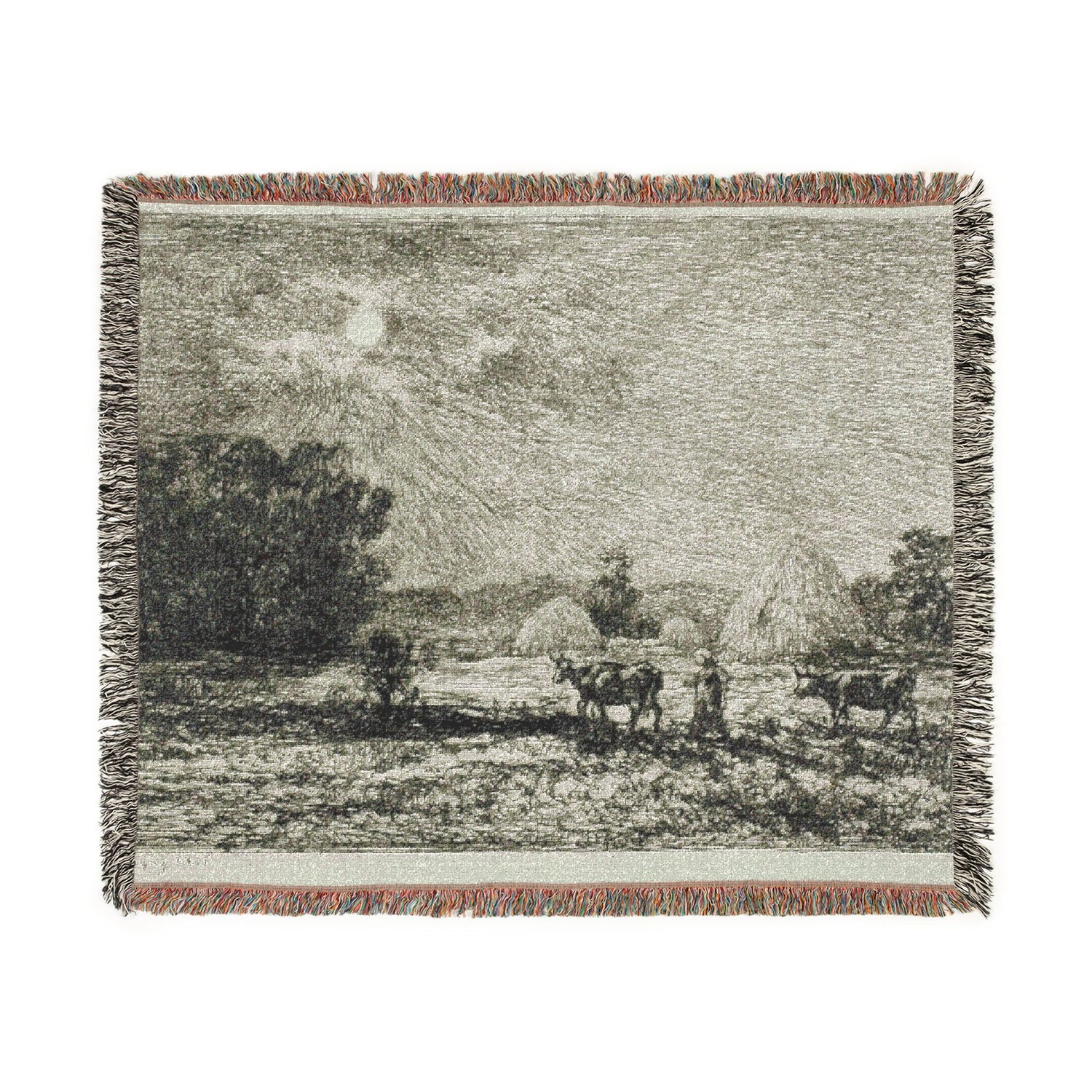 Moonlight at Valmondois - Charles François Daubigny Tapestry Blanket