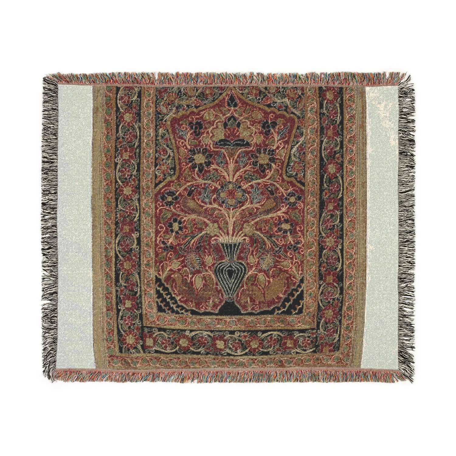 Royal Round Tent made for Muhammad Shah (wall panel with one design unit) Woven Throw Blanket