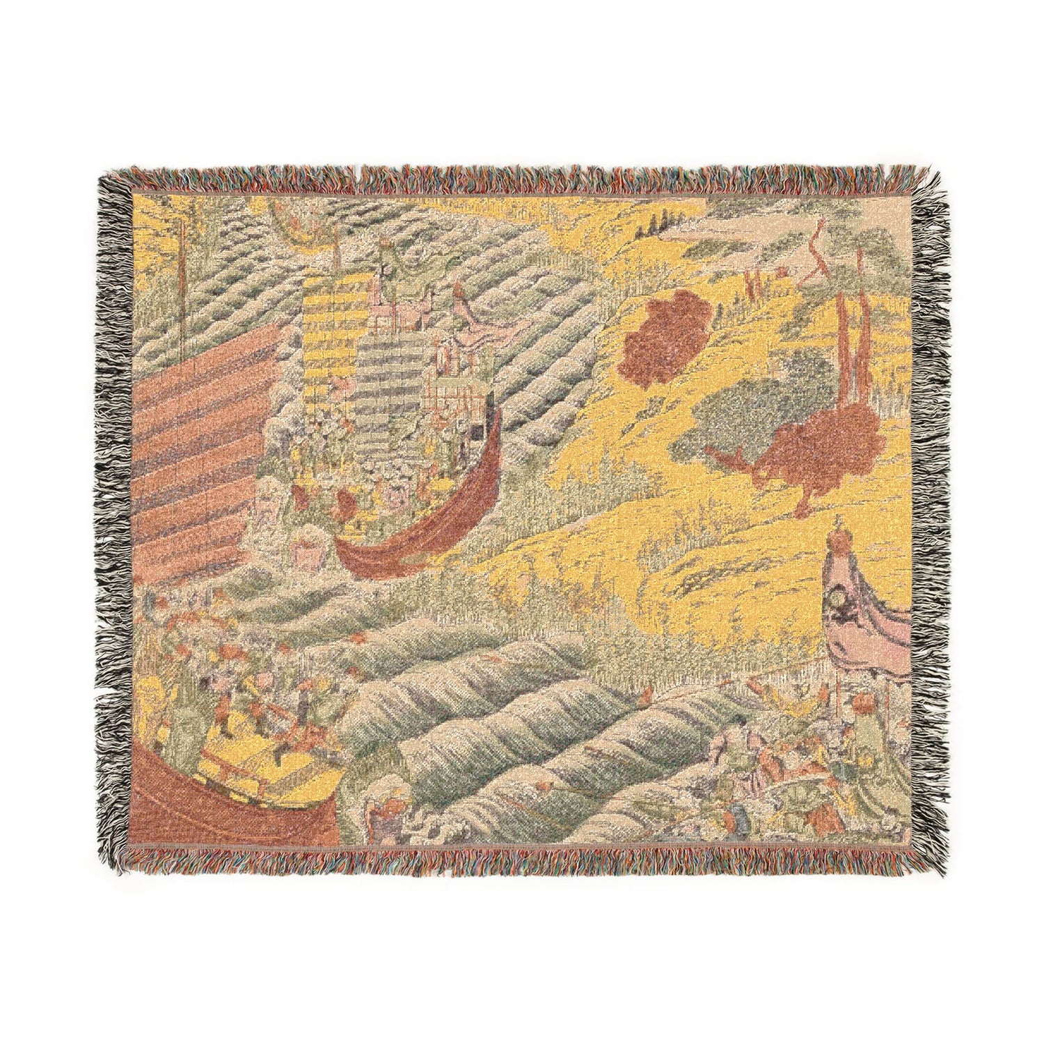 The Fierce Battle of Red Cliff Woven Throw Blanket
