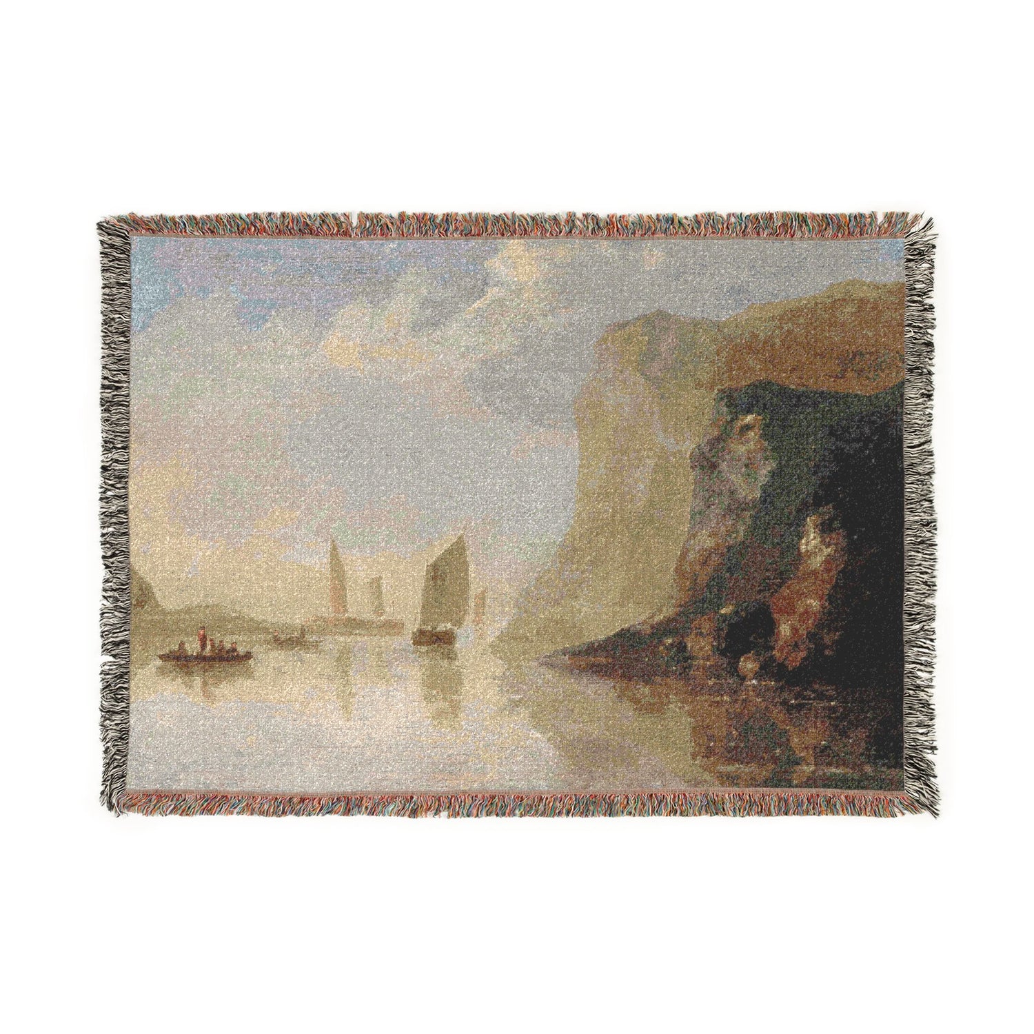 View on the Rhine - Aelbert Cuyp Tapestry Blanket