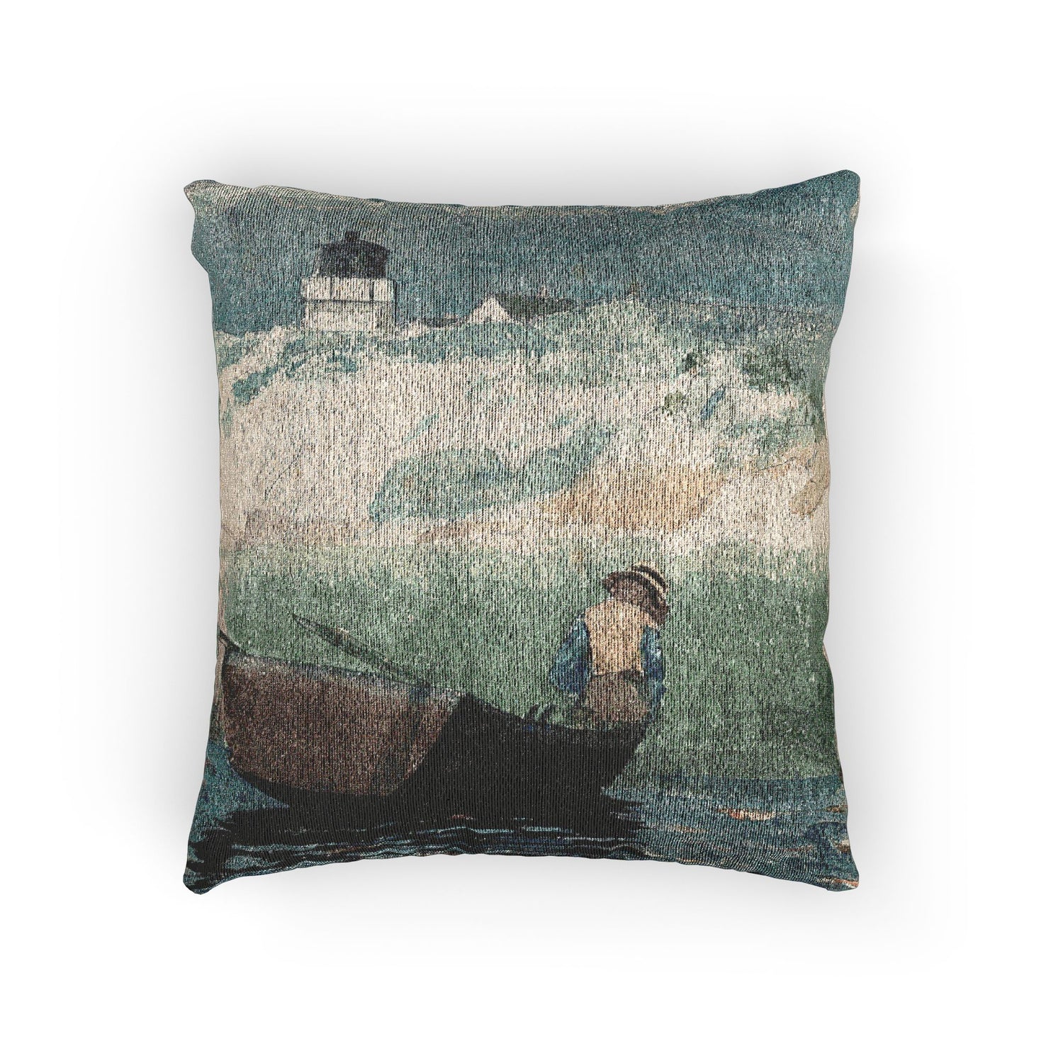 Winslow Homer - Boy in Boat, Gloucester | Woven Pillow