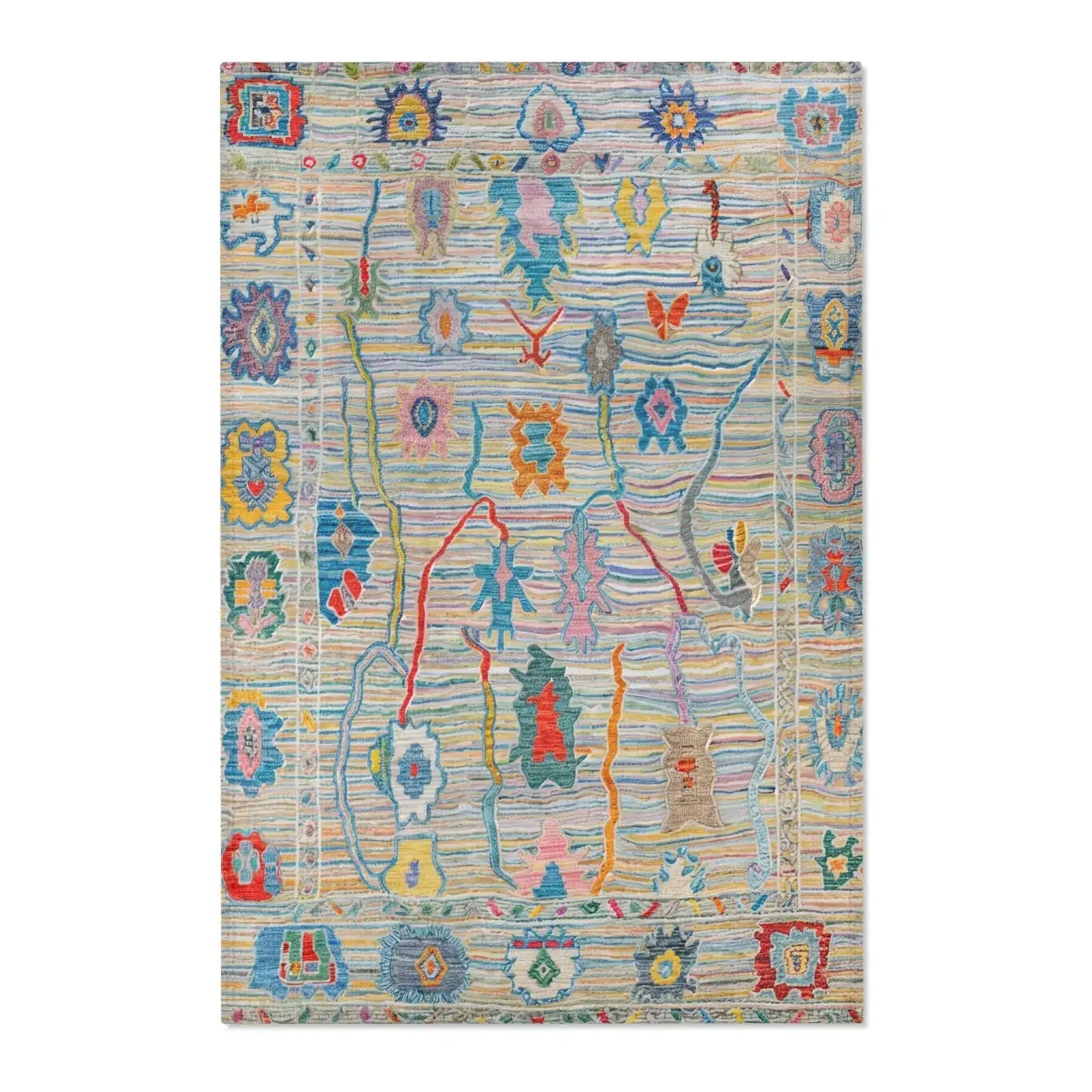 Multicolor Abstract Tribal Pattern Accent Rug