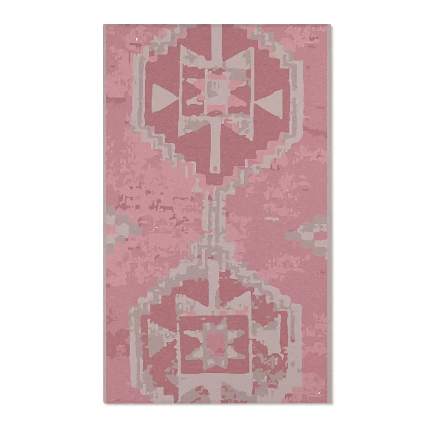 Boho Pink Tribal Medallion Accent Rug