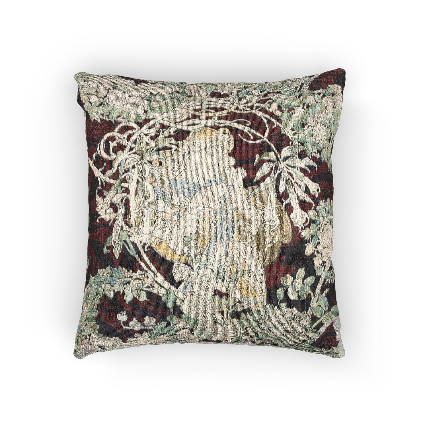 Woman with Daisy - Alphonse Mucha Pillow