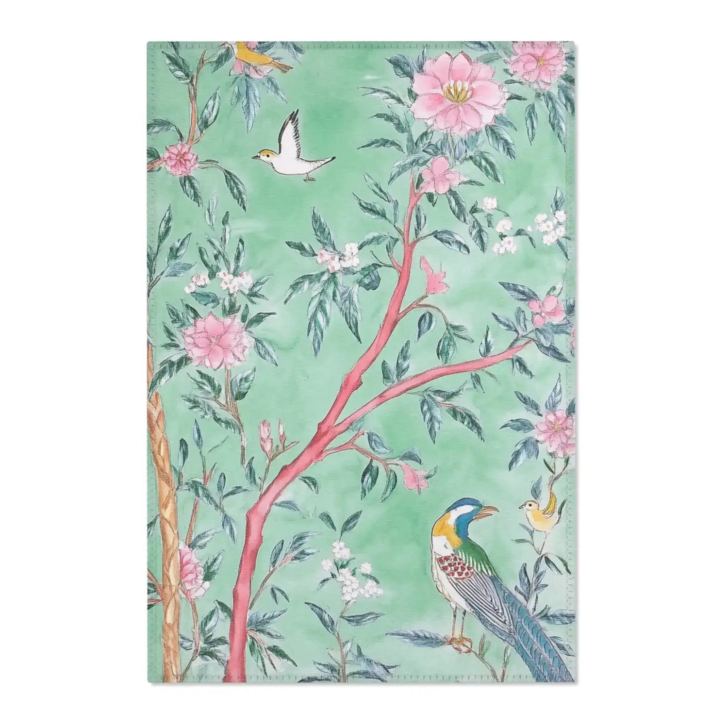 Verdant Birds & Blossoms Accent Rug