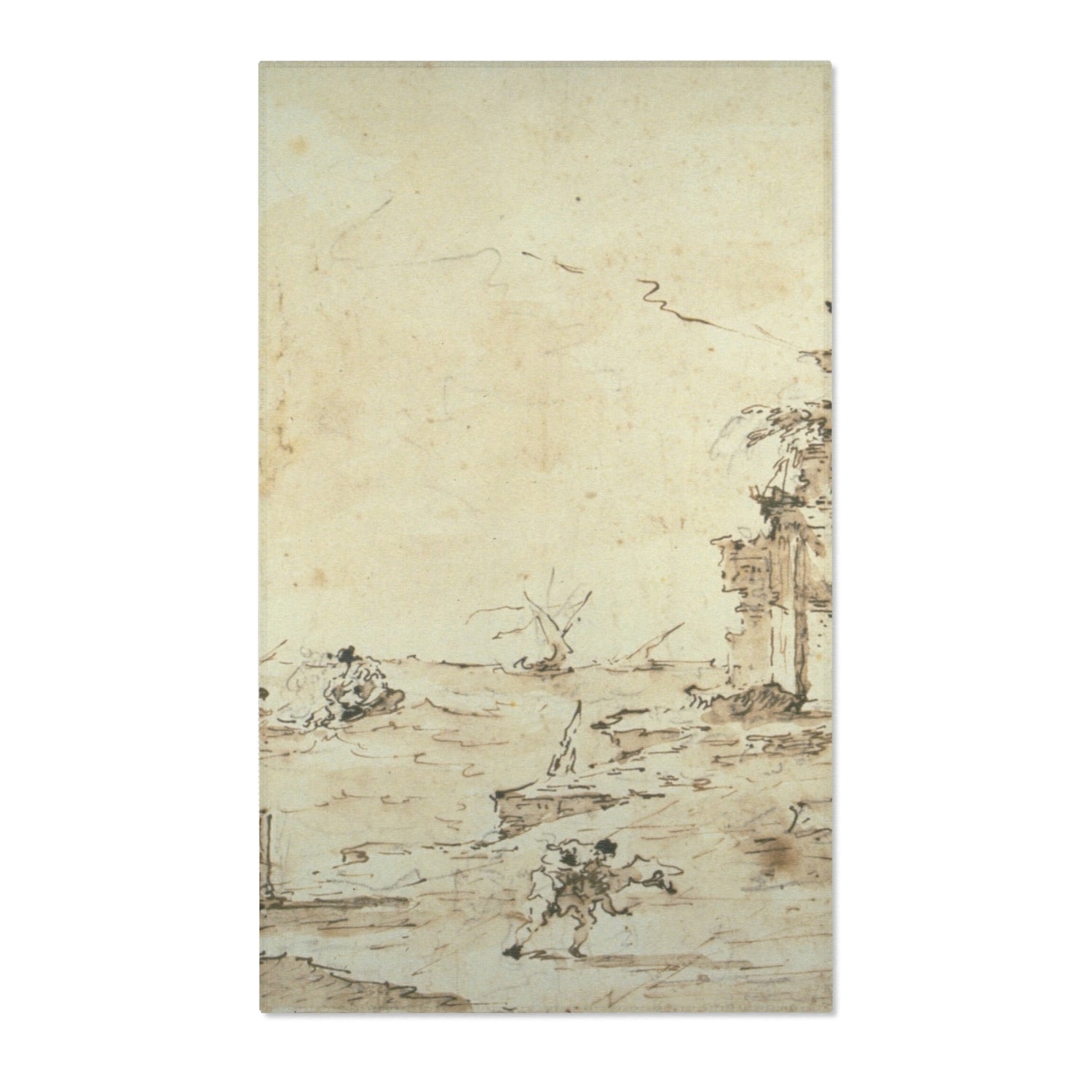 Capriccio with a Squall on the Lagoon - Francesco Guardi Area Rug