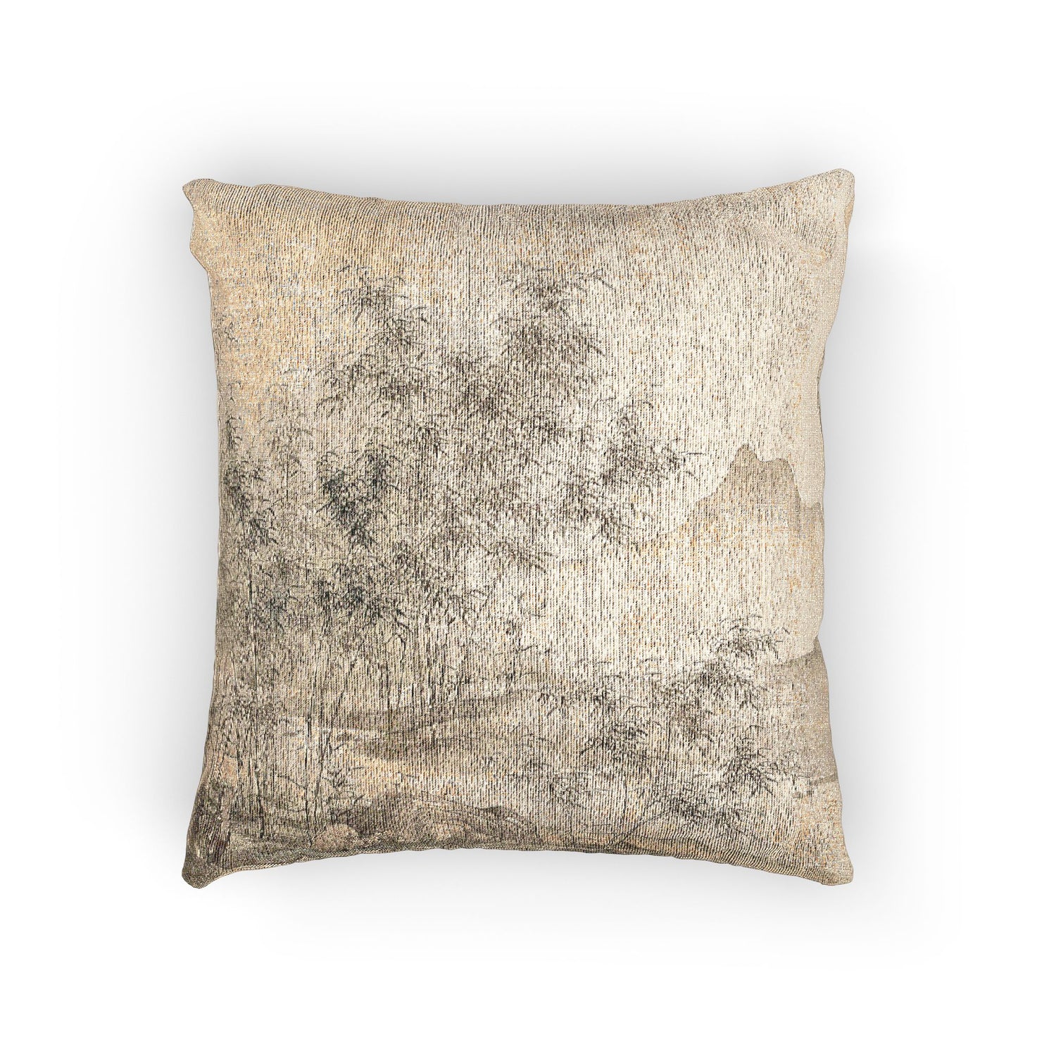 A Solitary Crane in the Bamboo Grove Pillow