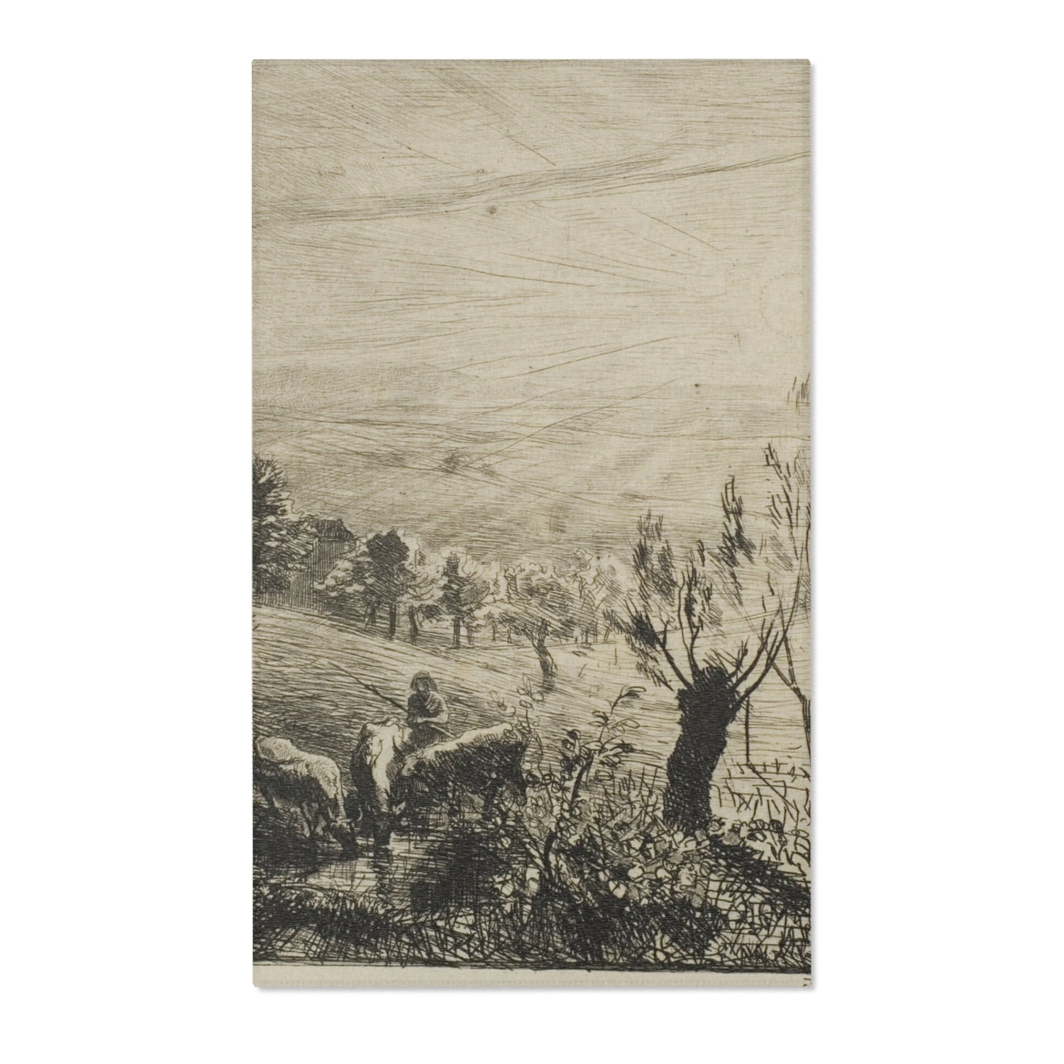 Sunrise - Charles François Daubigny Area Rug
