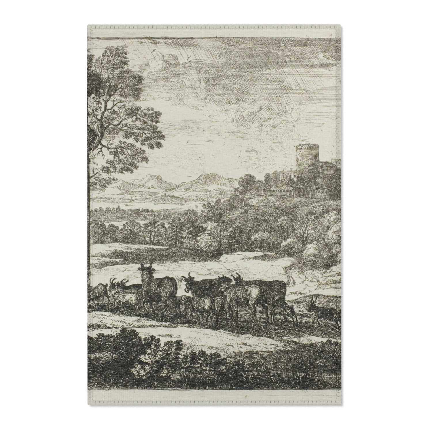 The Herd Returning in Stormy Weather - Claude Lorrain Area Rug