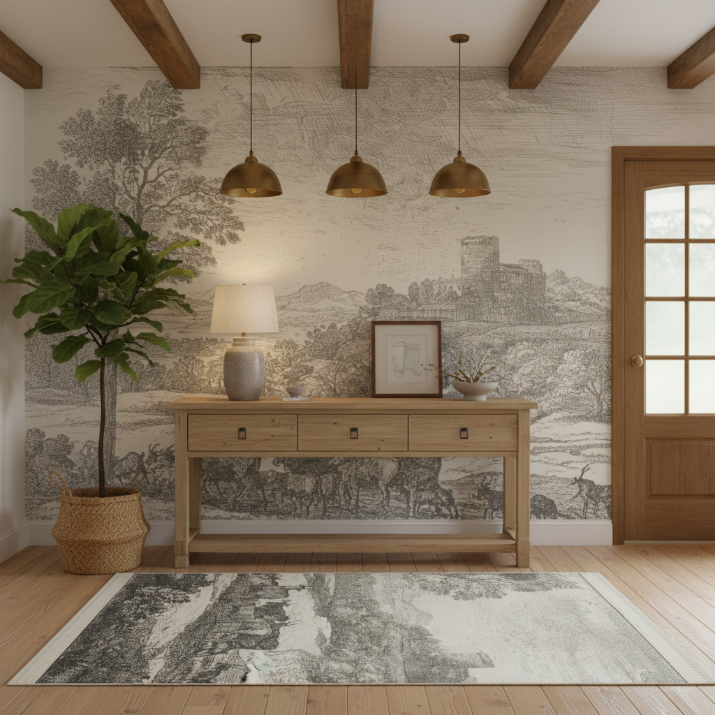 The Herd Returning in Stormy Weather - Claude Lorrain Area Rug
