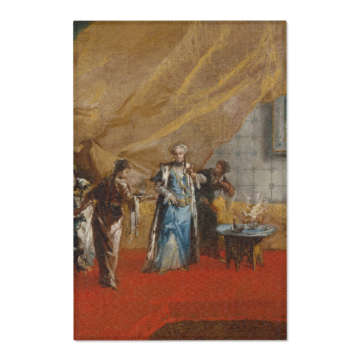 Interior a Sultana Taking Coffee in the Harem - Giovanni Antonio Guardi Area Rug
