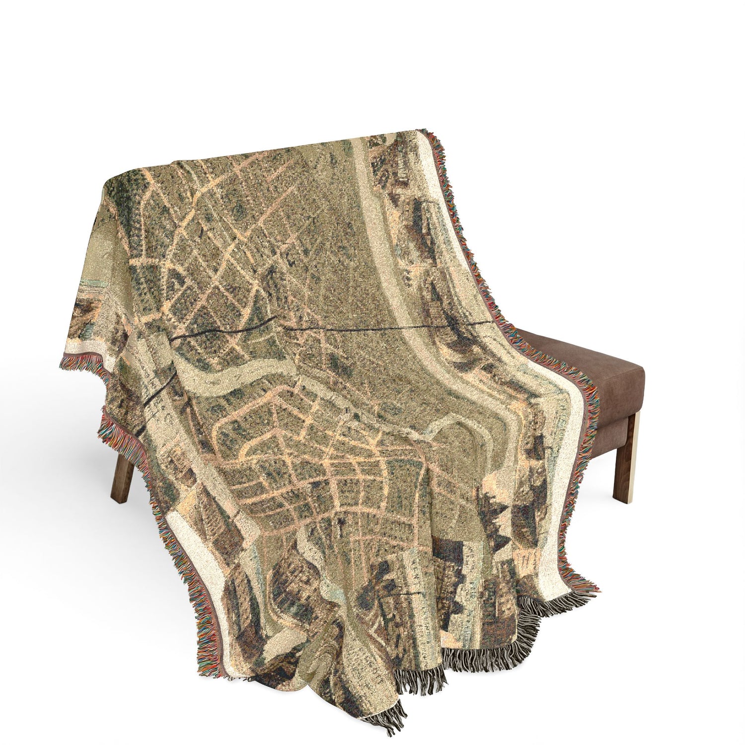 [Bird's eye view of Chatham, Ontario Woven Throw Blanket