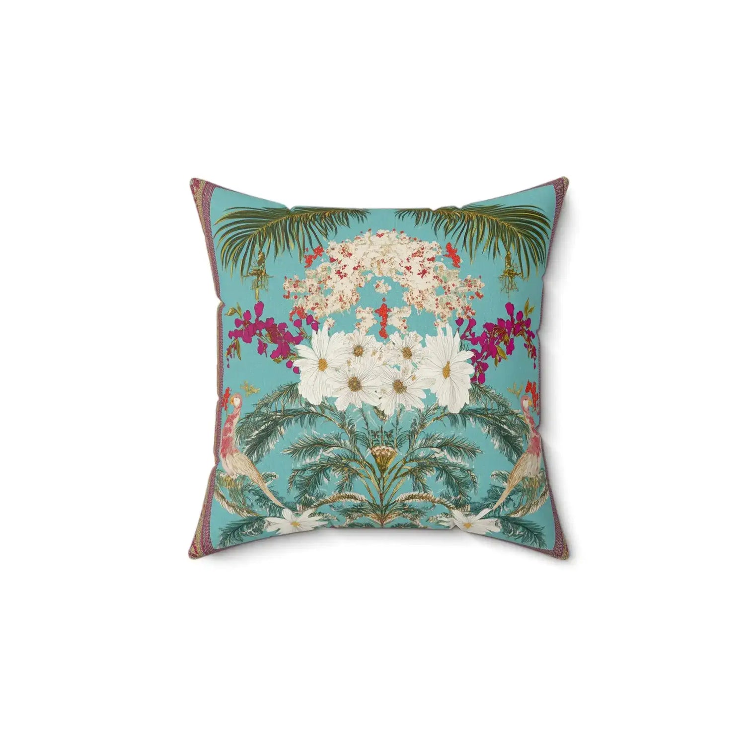Paradise Bloom Peacock Throw Pillow