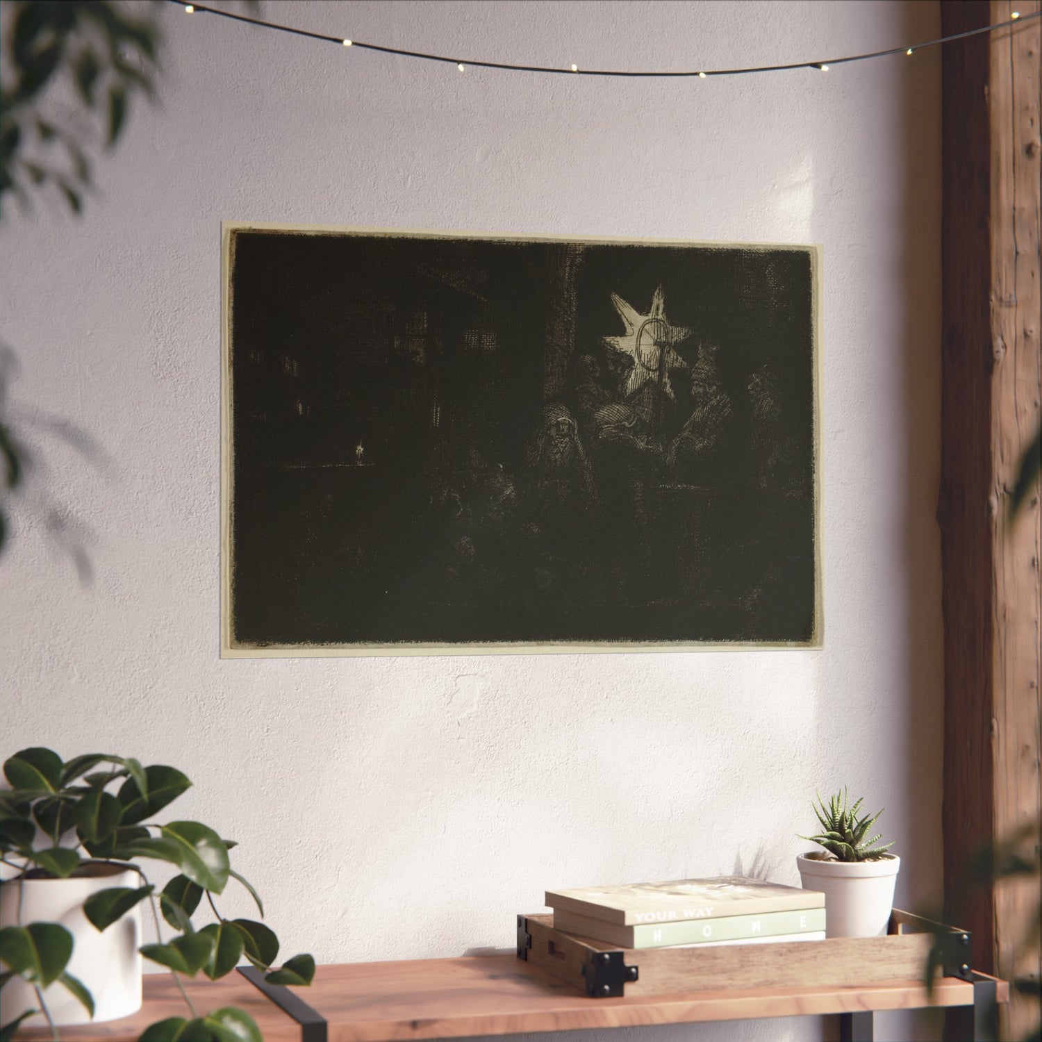 The Star of the Kings: A Night Piece - Rembrandt van Rijn Fine Art Poster