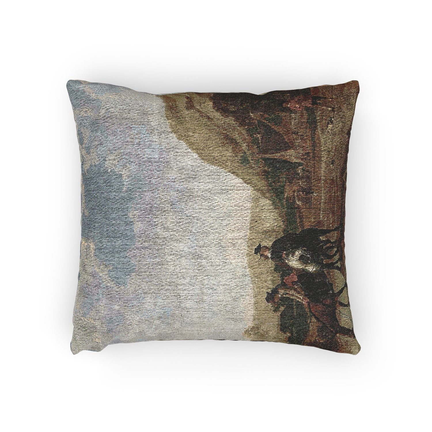 Aelbert Cuyp - Rivierlandschap met ruiters - Google Art Project | Woven Pillow