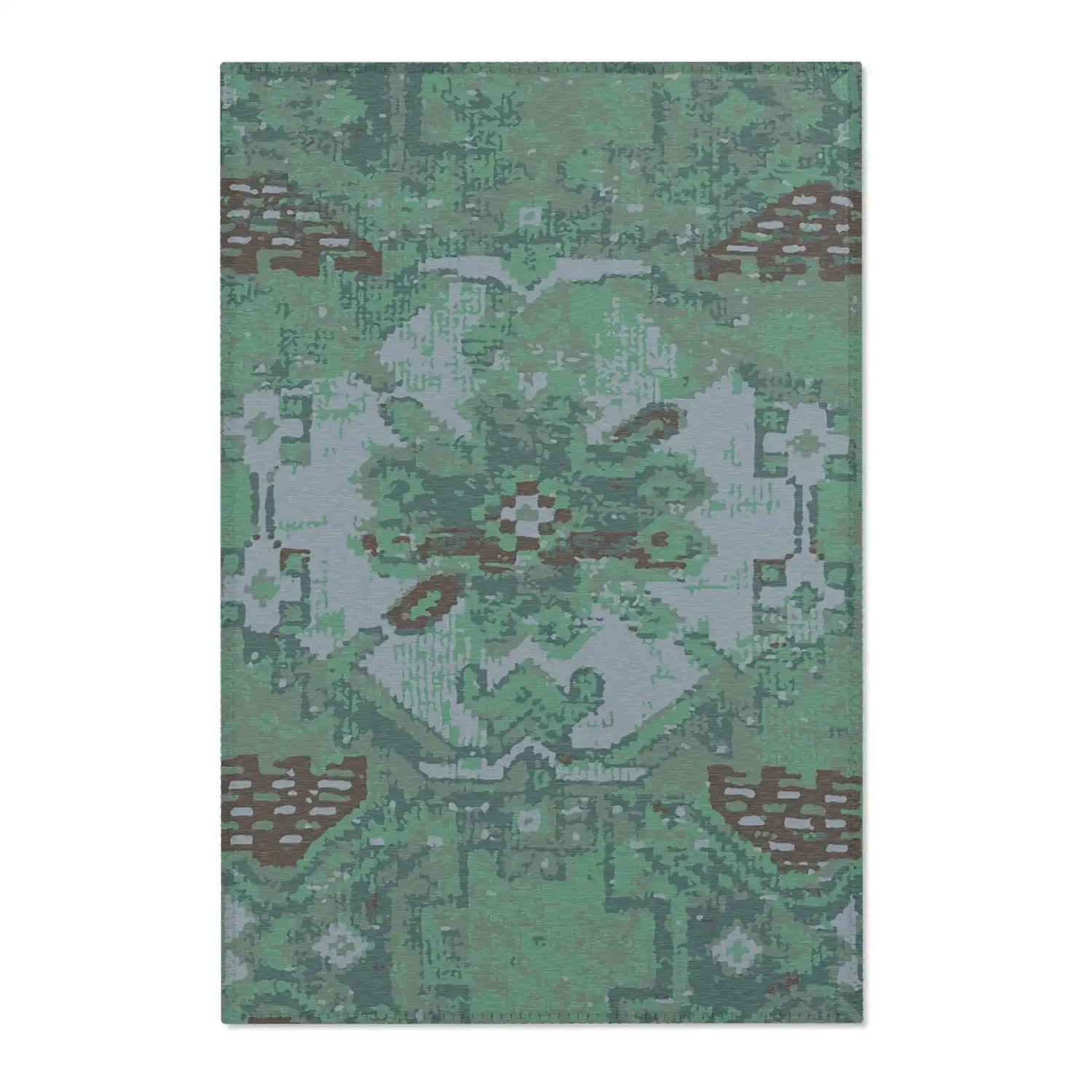 Teal Vintage Medallion Accent Rug