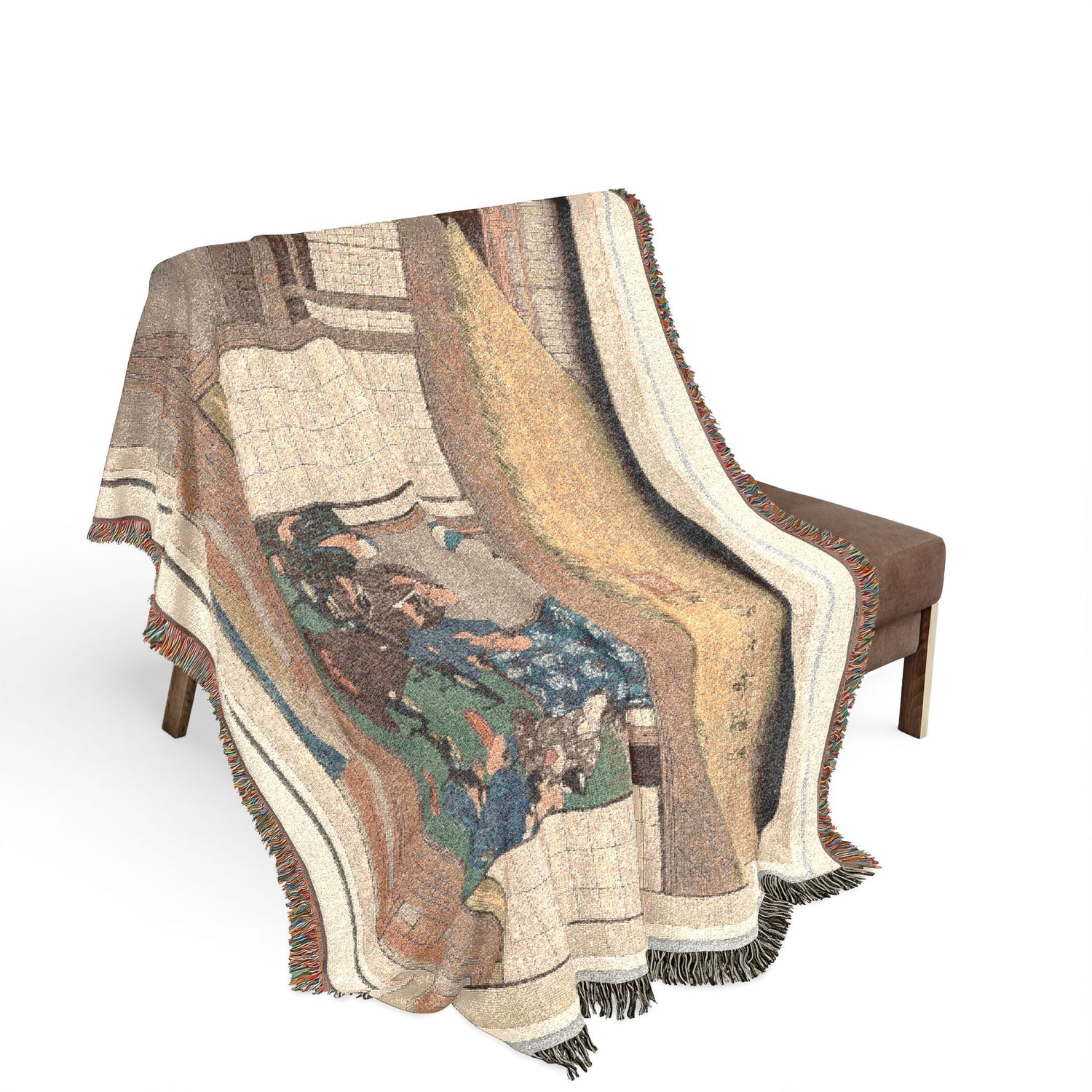 Shimosuwa, from Sixty-Nine Stations of the Kisokaidō Woven Throw Blanket