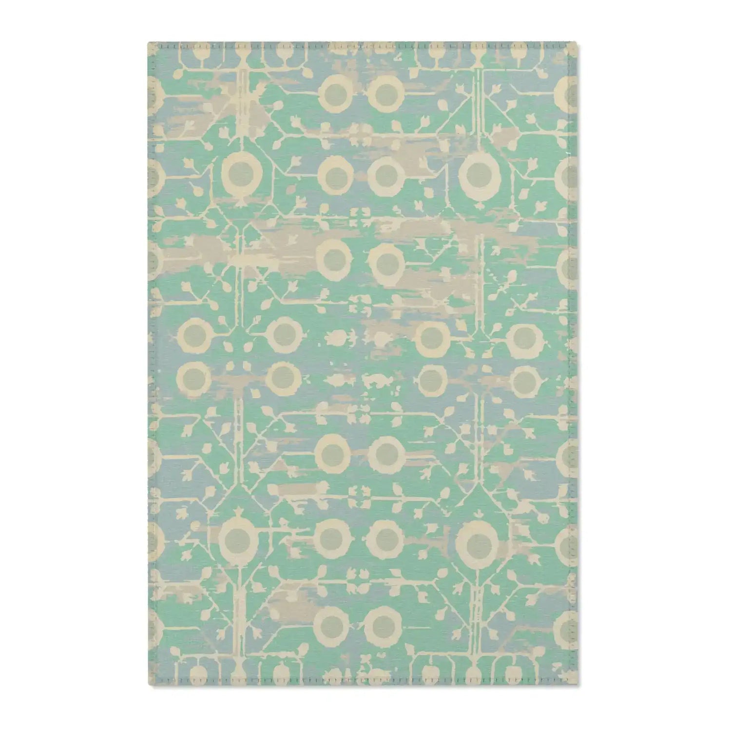 Pastel Mint Geometric Garden Accent Rug