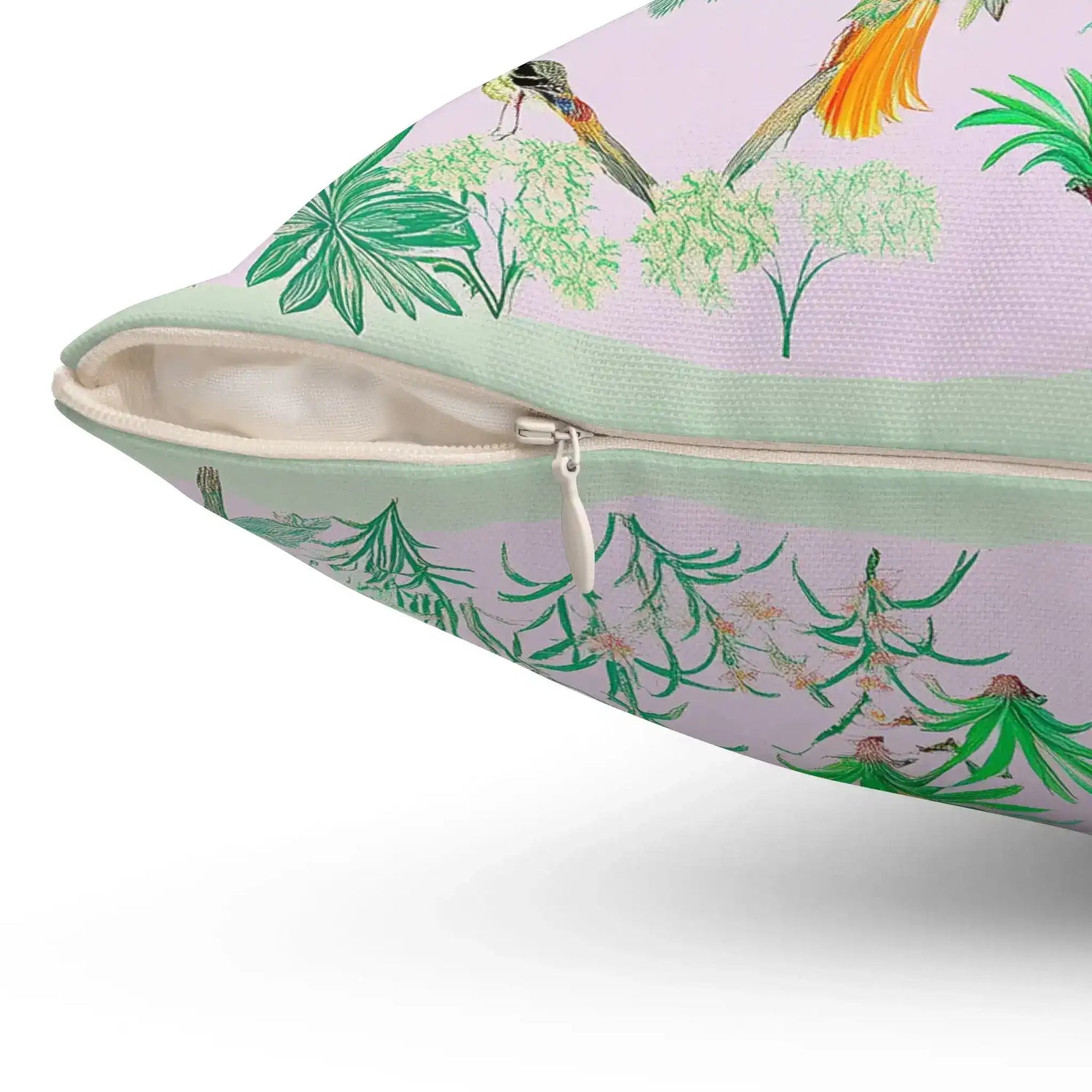 Celadon Orchid Serenade Throw Pillow