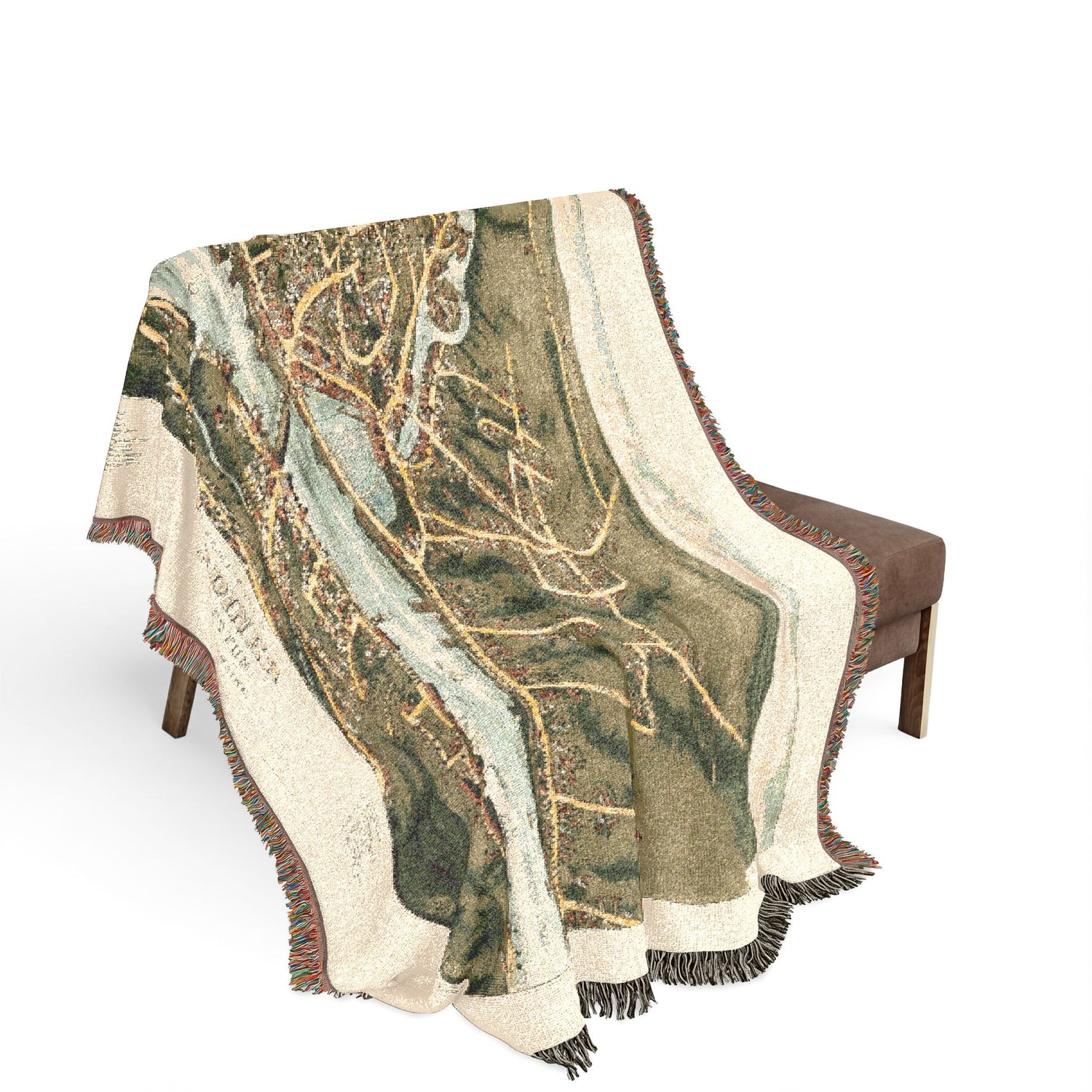 Bird's eye view of Gardiner and Pittston, Kennebec Co., Maine, 1878 Woven Throw Blanket