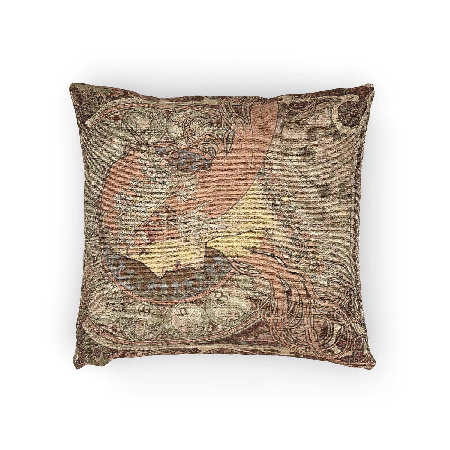 Zodiaque La Plume - Alphonse Mucha Pillow
