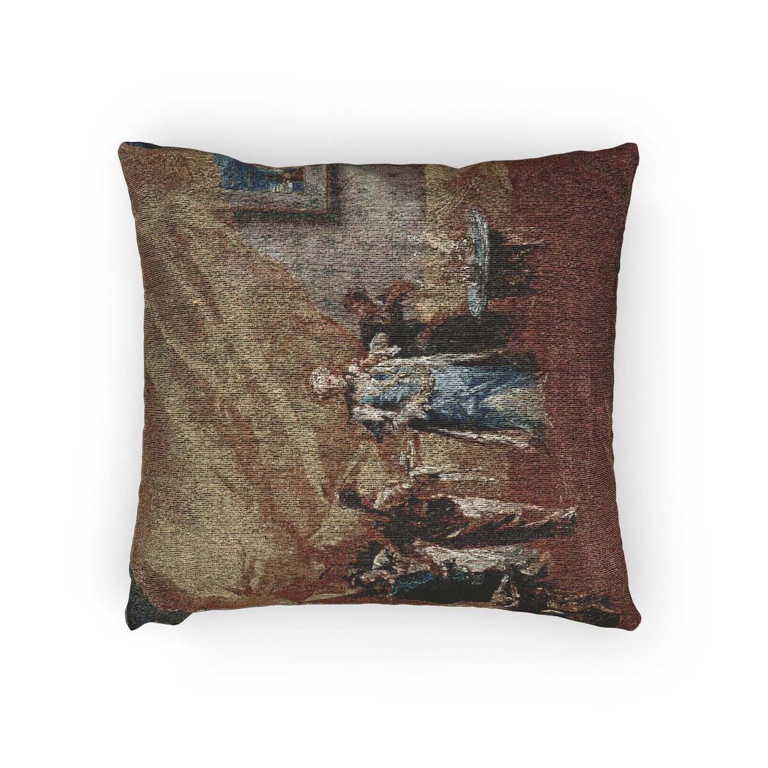Interior a Sultana Taking Coffee in the Harem - Giovanni Antonio Guardi Pillow