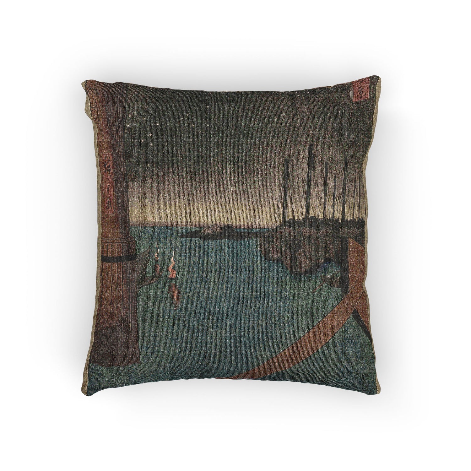 Tsukudajima from Eitai Bridge - Utagawa Hiroshige Pillow